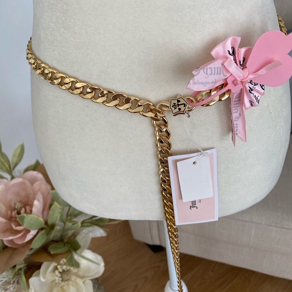 JUICY COUTURE WOMEN’S GOLD METAL BELT SIZE: M/L - Picture 9 of 10